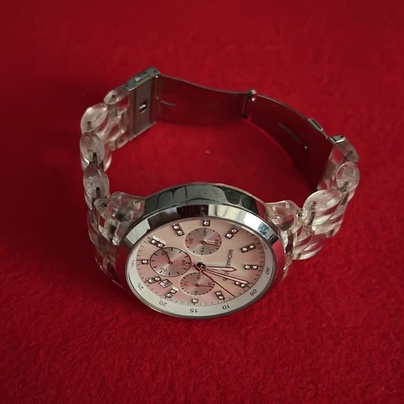 MICHAEL KORS MK-5235 Chronograph Quartz White Mother of Pearl Dial Lucite Watch - Picture 16 of 16